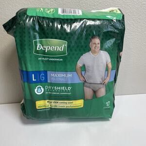 Depend Fit-Flex Underwear for Men Maximum Absorbency Size Large 17 Count